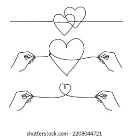 heart vector line art illustration