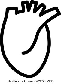 heart vector line colour icon