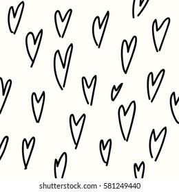 Heart vector line drawing pattern background design-01