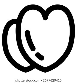Icono de línea de Vector de corazón en negrita