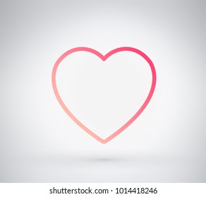 Heart vector line icon, Brilliant love symbol with colorful gradient color flat style. For your unique design decoration ; Valentine's day, love concept, logo, shape icon with several ideas.
