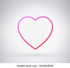 Heart vector line icon, Brilliant love symbol with colorful gradient color flat style. For your unique design decoration ; Valentine's day, love concept, logo, shape icon with several ideas.