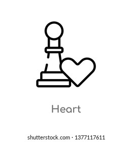 heart vector line icon. Simple element illustration. heart outline icon from strategy concept. Can be used for web and mobile