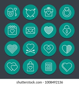 Heart vector line icons. Love symbol.