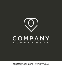 heart vector line logo design