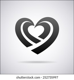 Heart vector logo design template