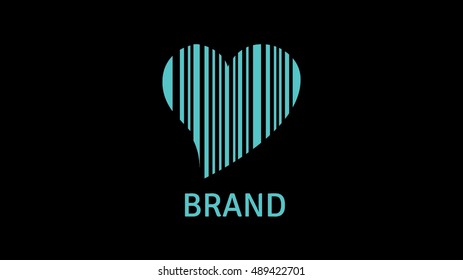 Heart vector logo design template. Valentine sign. Blue heart. Veterinary or medicine sign or emblem