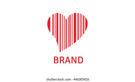 Heart vector logo template. Valentines sign