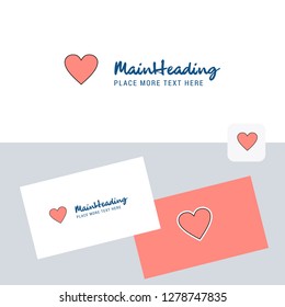 Heart  vector logotype with business card template. Elegant corporate identity. - Vector