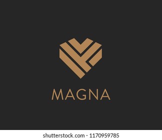 Heart vector logotype. Valentines day line medical health logo .