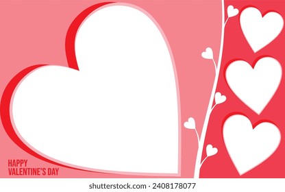 heart vector for love frame or happy valentine's day gift frame