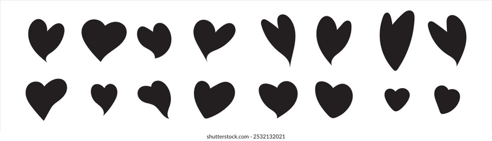 Vector del corazón, icono del amor, icono del corazón colección