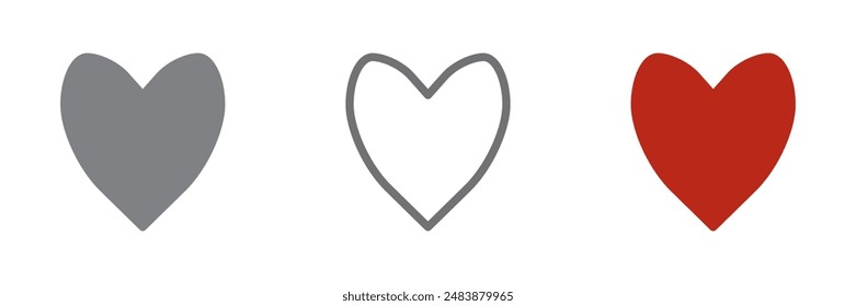 Heart vector, love heart vector, like icon, heart shape isolated, heart icon vector, like vector, love symbol, Valentines day, like symbol, like button