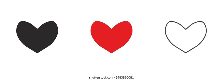 Heart vector, love symbol icon, Valentine heart icon, like vector, like icon, heart shape vector, button vector, heart symbol, Valentine's day icon, like symbol
