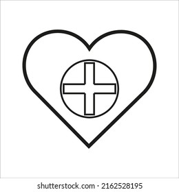 heart vector medical balck and white
