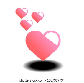 heart vector and mini hearts,valentine's day sign