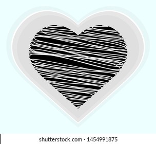 "Heart vector on a light blue background.Love emblem.Graphic design in the concept of love.Vector love symbol for Valentine's Day.Vector illustration."