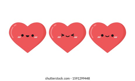 Heart vector. Heart on white background. Heart character design.