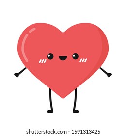 Heart vector. Heart on white background. Heart character design.