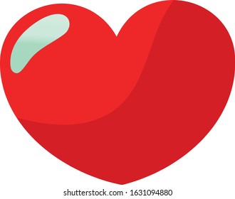 Heart vector on the white background.