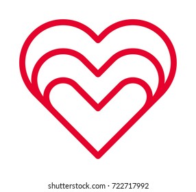 Heart vector outline icon