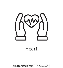 Heart vector outline Icon Design illustration. Medical Symbol on White background EPS 10 File