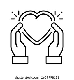 Heart vector outline icon. EPS 10 file