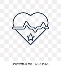 Heart vector outline icon isolated on transparent background, high quality linear Heart transparency concept can be used web and mobile