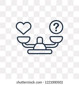 Heart vector outline icon isolated on transparent background, high quality linear Heart transparency concept can be used web and mobile