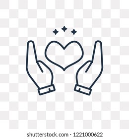 Heart vector outline icon isolated on transparent background, high quality linear Heart transparency concept can be used web and mobile