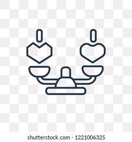 Heart vector outline icon isolated on transparent background, high quality linear Heart transparency concept can be used web and mobile