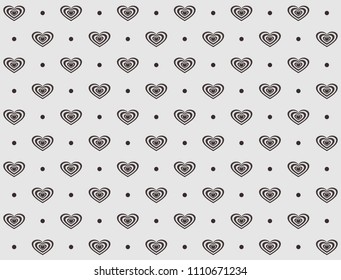 Heart Vector pattern  Color white and Black -Hipster Style