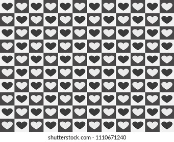 Heart Vector pattern  Color white and Black -Hipster Style
