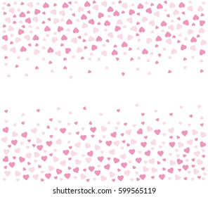 Heart vector pattern. Pink heart vector background for text.  Valentines day pattern.  Seamless heart pattern. 