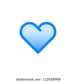 Heart vector pictogram. Blue line icon with gradient fill of set Simple Line Filled