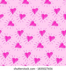 heart vector, pink heart vector background, seamless pattern, digital Valentine cover, romantic vector background, packaging design vector