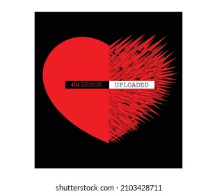 Heart vector for print on shirt and cards