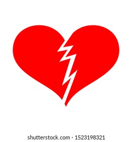 heart vector. red broken heart amor.