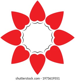 Heart vector Red Color Pattern