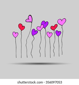 heart vector red day symbol element love icon design color romantic