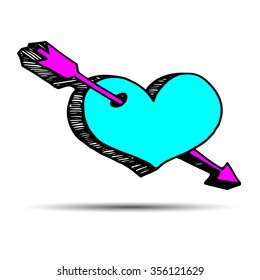 heart vector red day symbol element love icon design color romantic