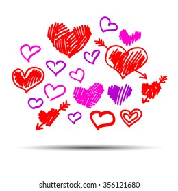 heart vector red day symbol element love icon design color romantic