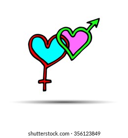 heart vector red day symbol element love icon design color romantic