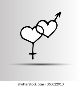 heart vector red day symbol element love icon design color romantic