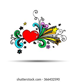 heart vector red day symbol element love icon design color romantic