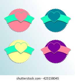 heart vector red day symbol element love icon design color romantic