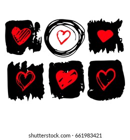heart, vector, red, day, symbol, element, love
