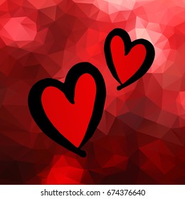 heart vector red day symbol element love icon design  