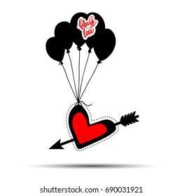 heart vector red day symbol element love icon design color romantic