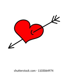 heart vector, red grunge heart  drawn brush by hand - graphic shape icon Isolated vector calligraphic inscription love. broken heart tattoo  - love sign symbol illustration  vector - valentine day 